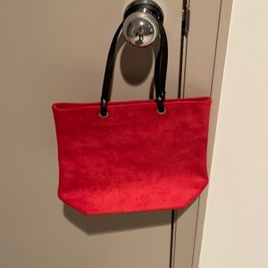 Red with black bottom bag